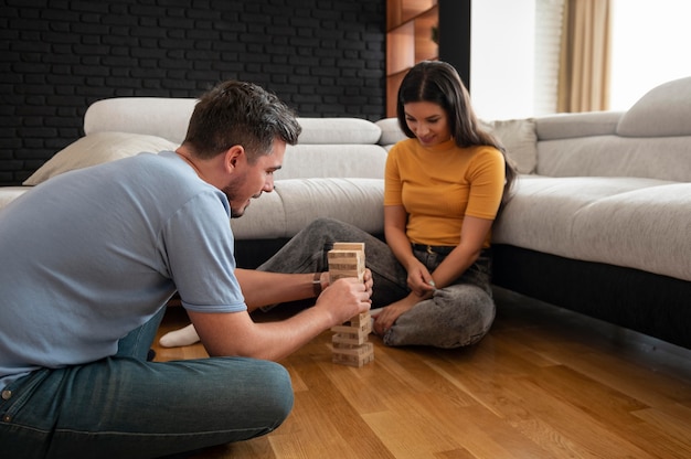 Friends having a fun game night