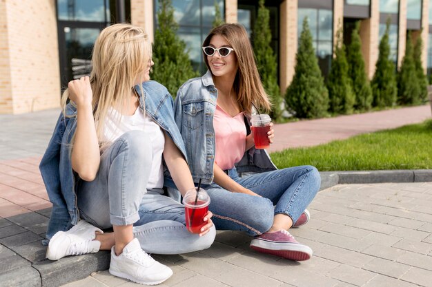 Friends having fun outdoors