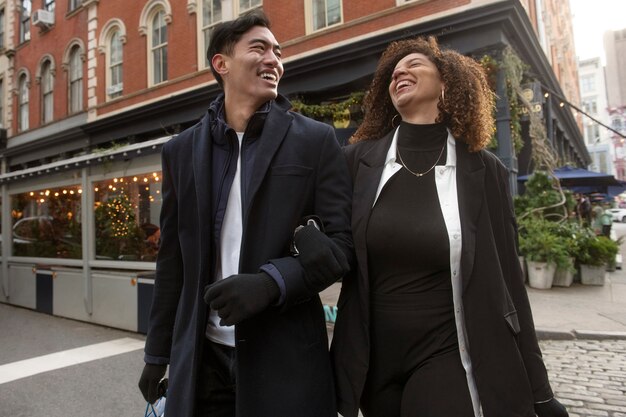 Friends having fun and shopping together