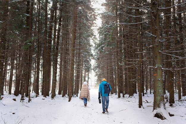 Friends having fun in the winter season