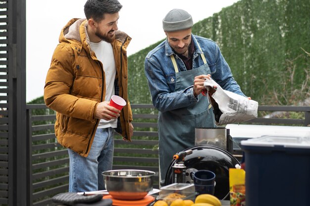 Friends having a nice barbeque together