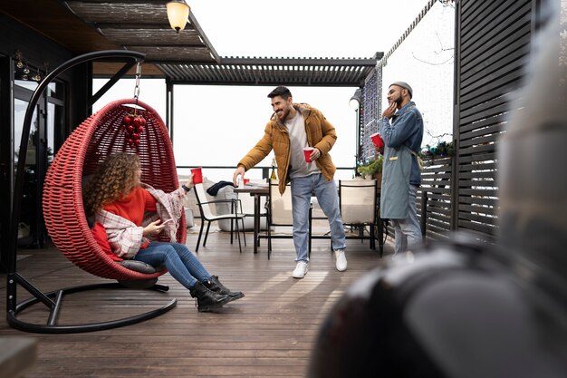 people enjoying in outdoor patio