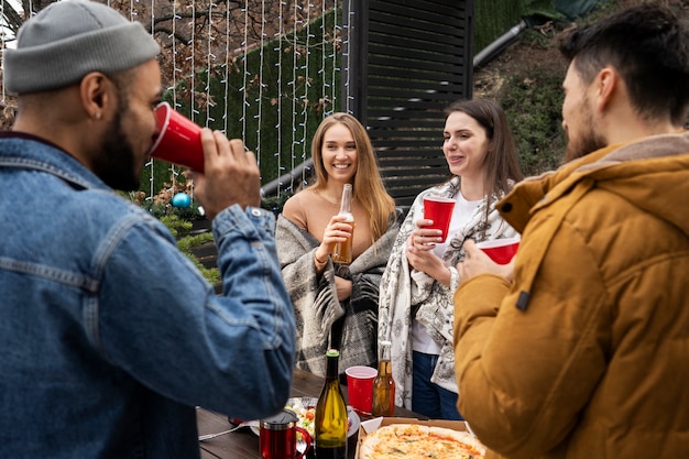 Friends having a nice barbeque together