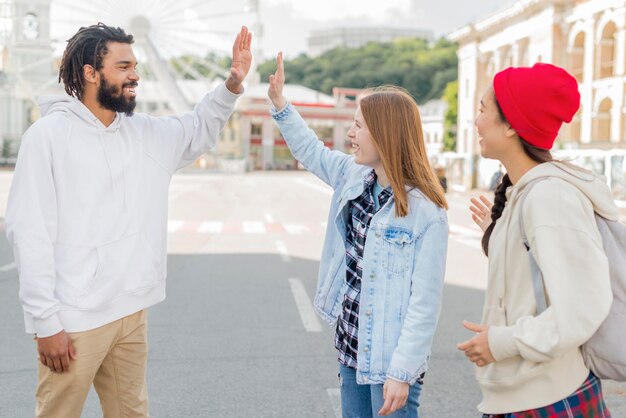 Friends high five