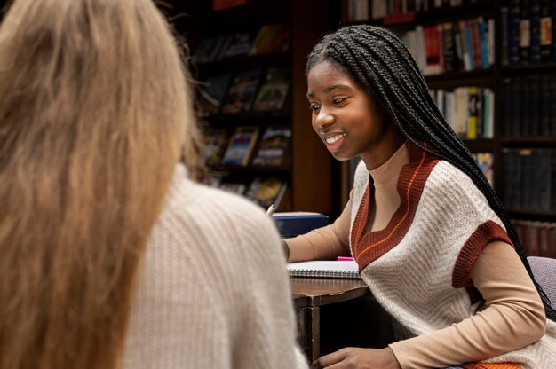 Friends learning in a study group