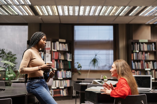 Friends learning in a study group