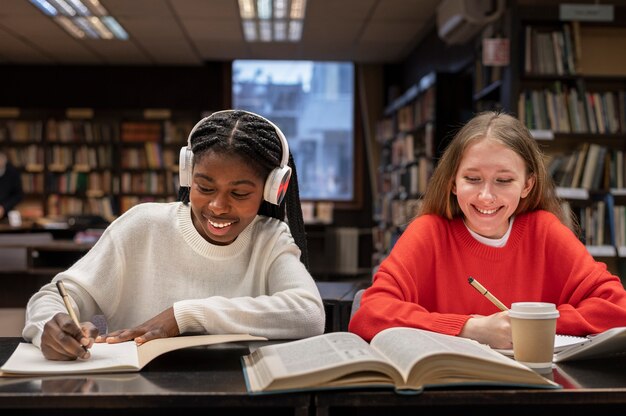 Friends learning in a study group