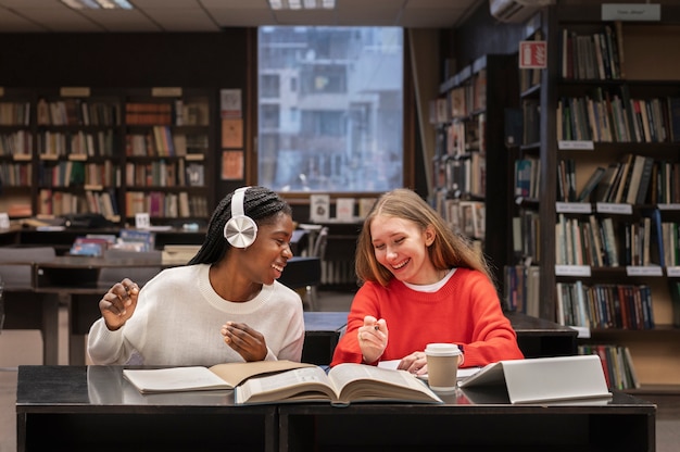 Friends learning in a study group