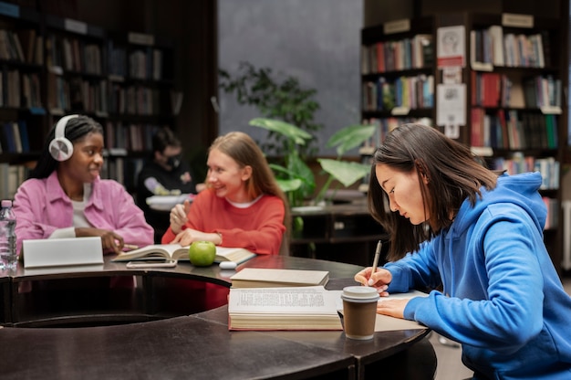 Friends learning in a study group