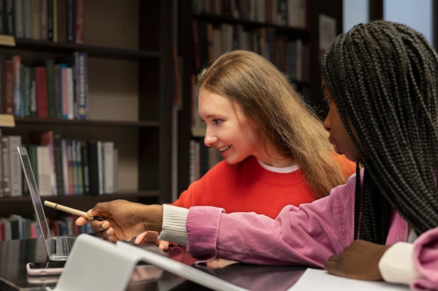 Friends learning in a study group