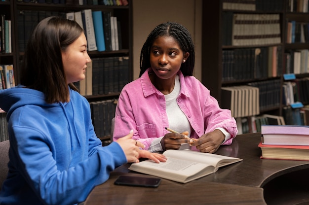 Friends learning in a study group