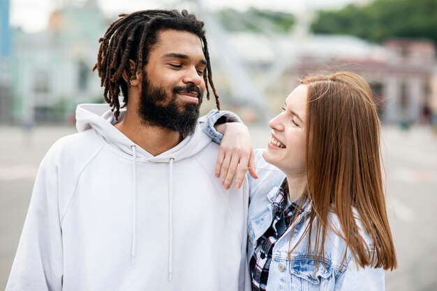 Friends looking at each other