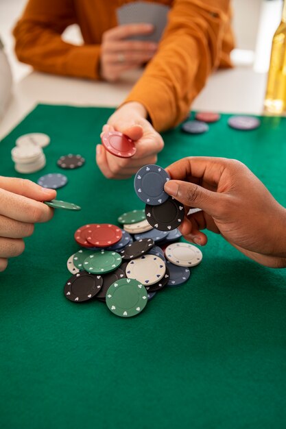 Friends playing poker together