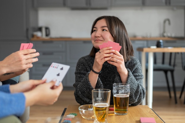 Friends playing poker together