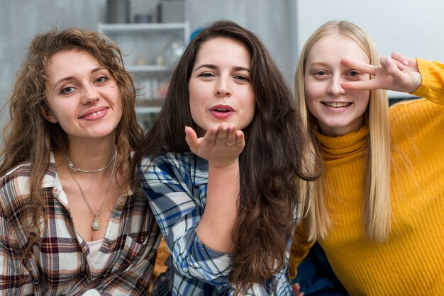 Friends posing for a photo