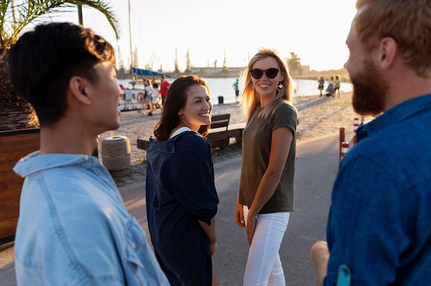 Friends spending time outdoors