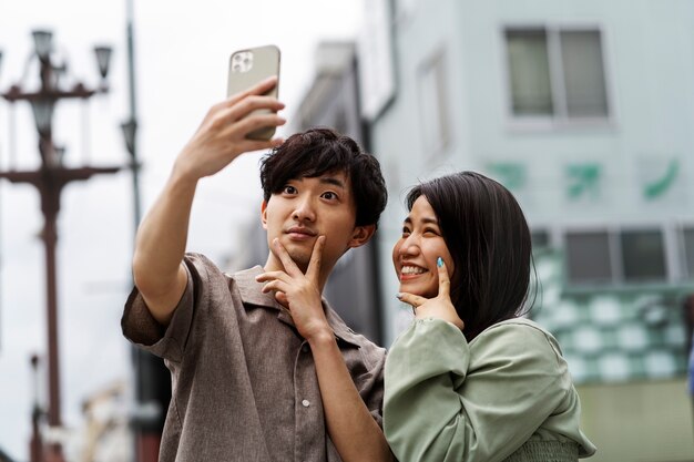 Friends spending time together in the city