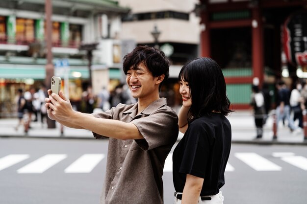 Friends spending time together in the city