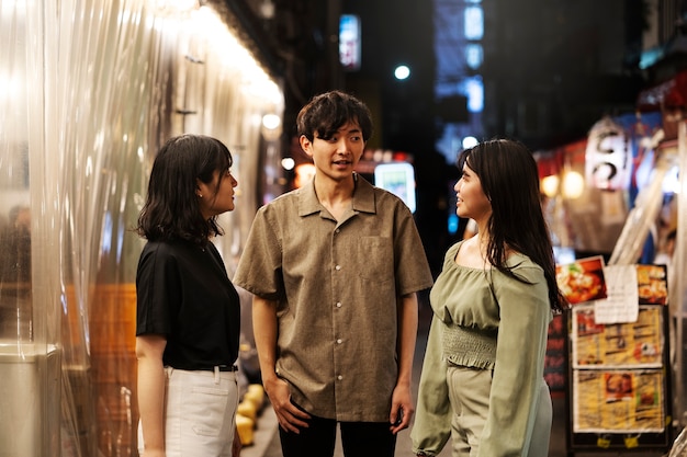 Friends spending time together in the city
