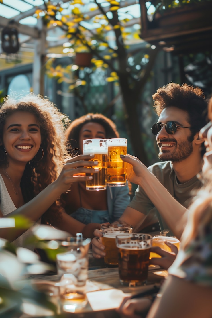 Free Photo friends toasting with beer for oktoberfest