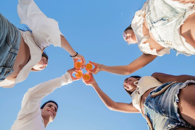 Friends toasting