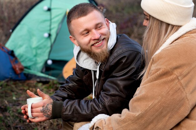 Friensds enjoying their winter camping