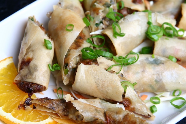 Fritters with meal and vegetables