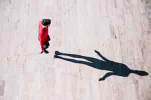 Free photo from above man jumping rope