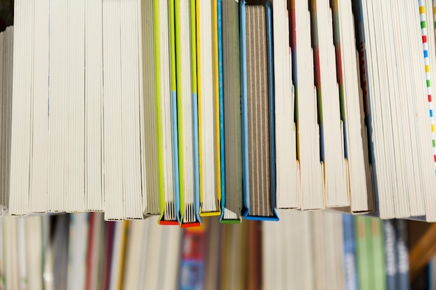 From above shelf with books