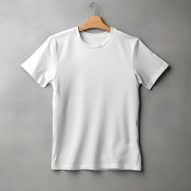 front blank white tshirt with hanger mockup