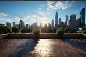 Free photo front shot of a city from a high floor building view