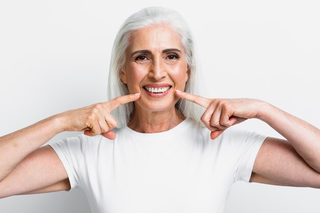 Front view adult woman smiling