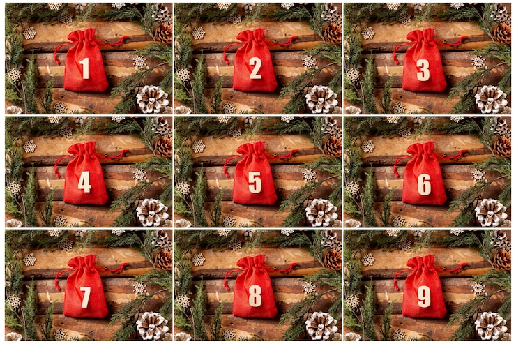Free Photo front view advent calendar with numbers on