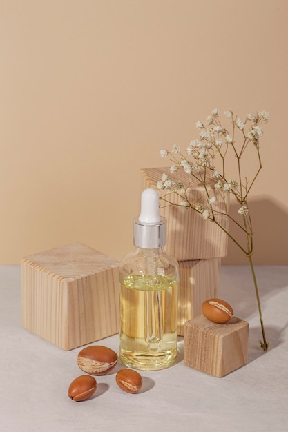 Front view argan oil arrangement