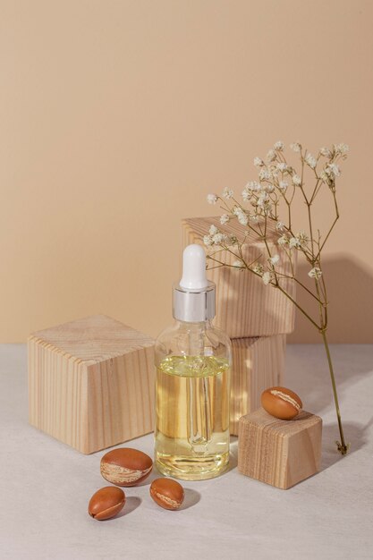 Front view argan oil arrangement