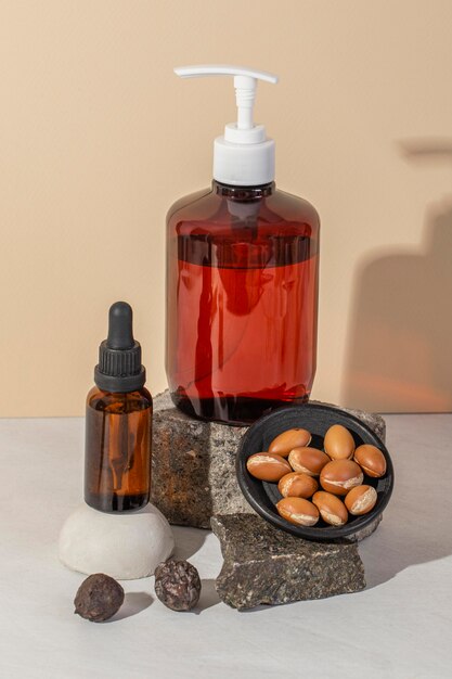 Front view argan oil arrangement