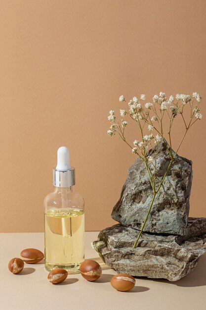 Front view argan oil arrangement