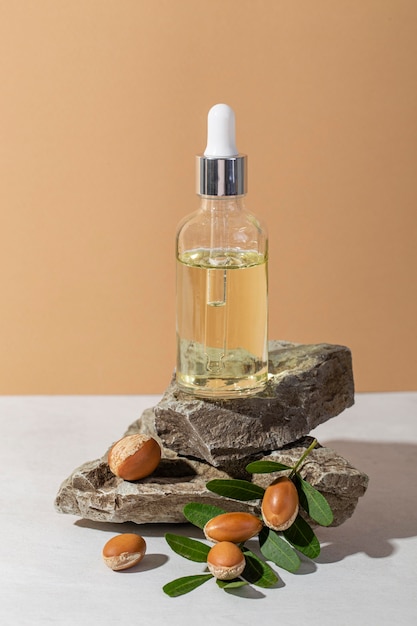 Free photo front view argan product composition