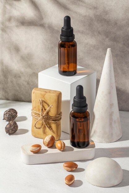 Front view argan product composition