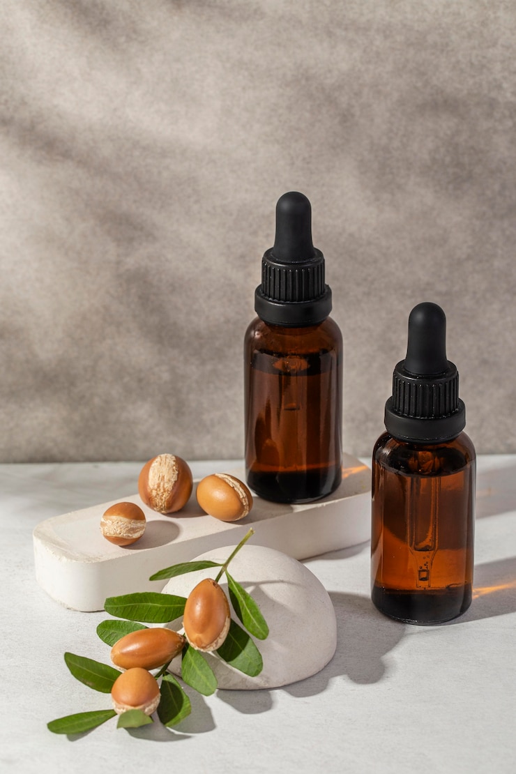 Free Photo front view argan product composition