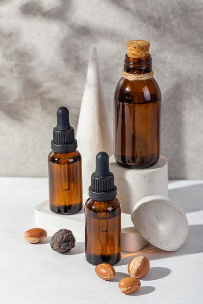 Front view arrangement of natural argan product