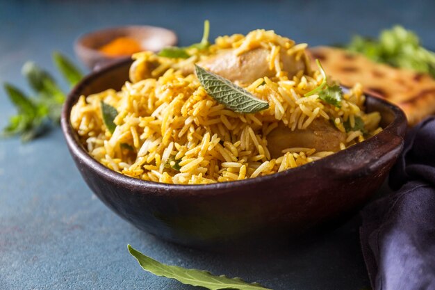 Front view arrangement with a delicious pakistan meal