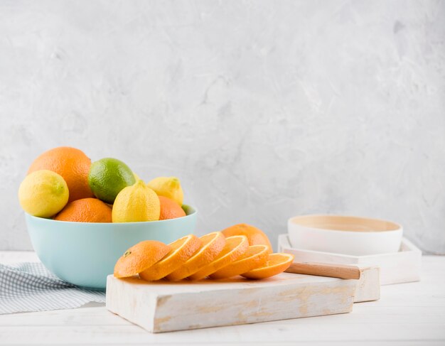 Front view assortment of organic fruits