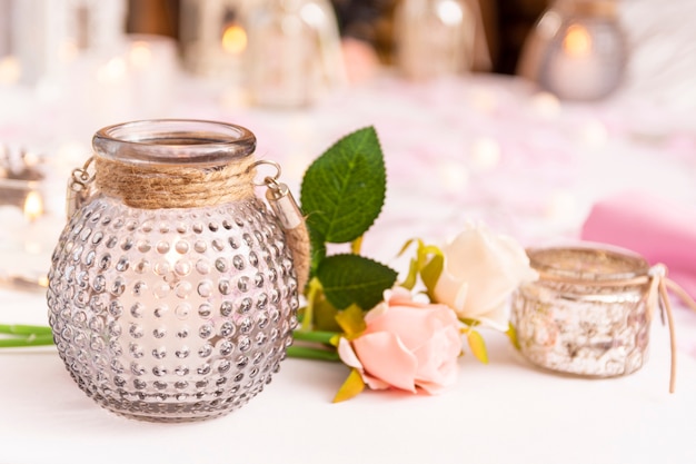 Front view assortment for quinceañera party on table