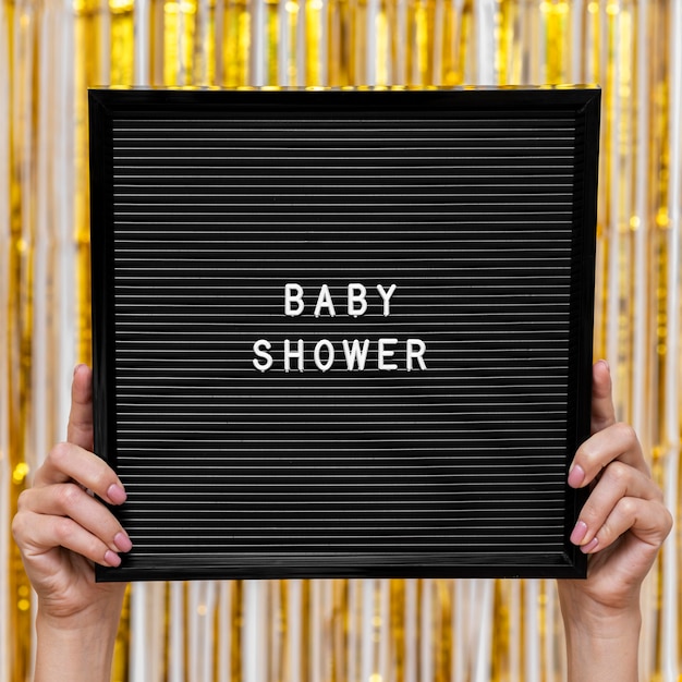 Foto gratuita vista frontale baby shower party concept