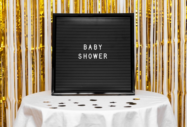 Free photo front view baby shower party concept