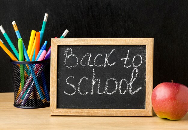 Front view of back to school blackboard