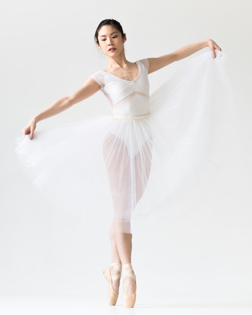 Front view of ballerina in tutu dress
