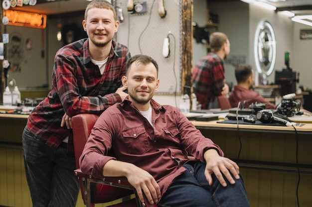 Free photo front view of barber shop concept