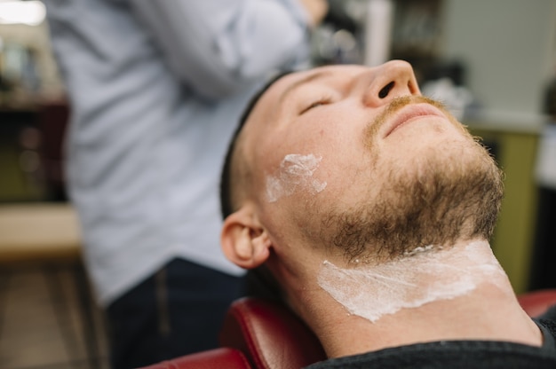 Free photo front view of barbershop concept